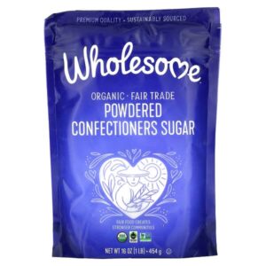 Органический сахар в пудре, 454 г (1 фунт) — Wholesome Sweeteners