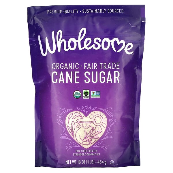 whs40500_v_17.jpg Органический тростниковый сахар, 454 г (1 фунт) — Wholesome Sweeteners