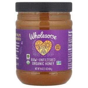 необработанный и нефильтрованный органический мёд, 454 г (16 унций) — Wholesome Sweeteners