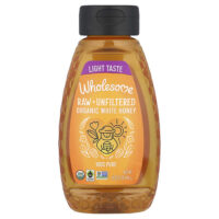 Органический, сырой нефильтрованный белый мед, 454 г — Wholesome Sweeteners