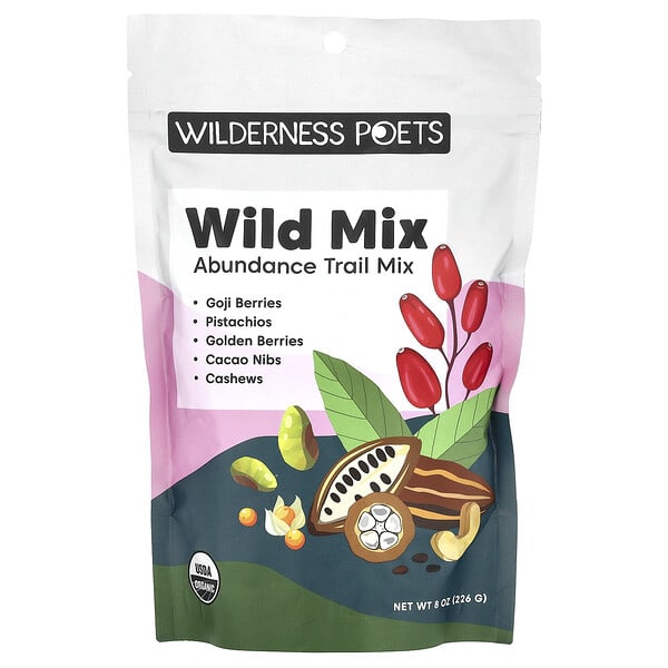 wlp00260_v_11.jpg Wild Mix, смесь изобилия, орехов и сухофруктов, 226 г (8 унций) — Wilderness Poets