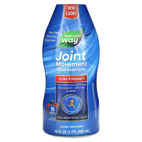 wls39416_v_40.jpg Joint Movement Glucosamine, глюкозамин для здоровья суставов, повышенная сила действия, со вкусом ягод, 480 мл (16 жидк. унций) — Nature's Way