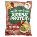 протеиновые чипсы из тортильи, хабанеро, 130 г (4,58 унции) — Simply Protein