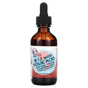 витамин B-12 с фолиевой кислотой, 59 мл (2 жидк. унции) — World Organic