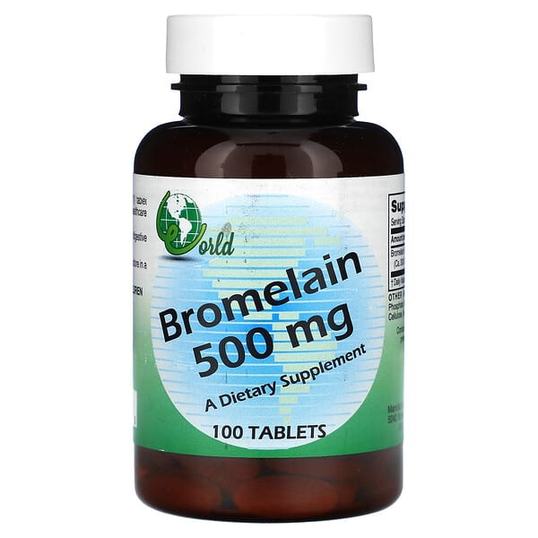 wor57357_v_8.jpg Бромелаин, 500 мг, 100 таблеток — World Organic