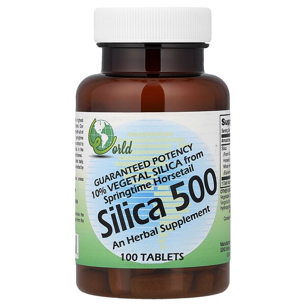 wor59787_v_24.jpg Диоксид кремния 500, 100 таблеток (50 мг в каждой таблетке) — World Organic