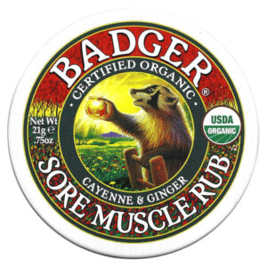 Sore Muscle Rub, мазь от боли в мышцах с кайенским перцем и имбирем, 21 г (0,75 унции) — Badger