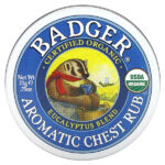 Органическая ароматическая мазь с эвкалиптом и мятой, .75 унций (21 г) — Badger