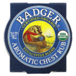 Органическая ароматическая мазь с эвкалиптом и мятой, .75 унций (21 г) — Badger — изображение 2