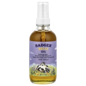 масло для живота, с розой и ванилью, 118 мл (4 жидк. унции) — Badger