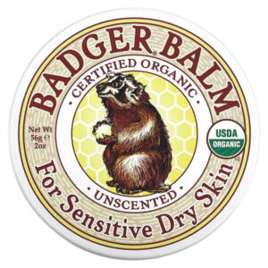 Бальзам Badger, для сухой и чувствительной кожи, без запаха, 2 унции (56 г) — Badger