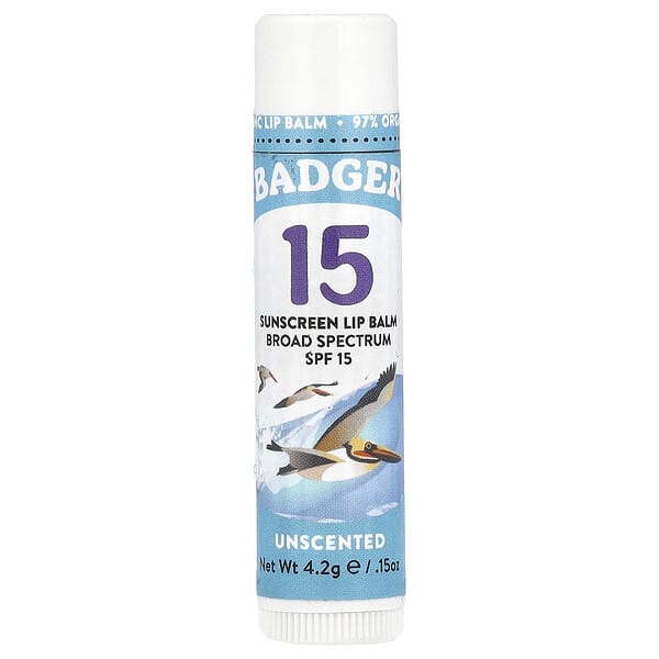 wsb47098_v_73.jpg солнцезащитный бальзам для губ, SPF 15, без запаха, 4,2 г (0,15 унции) — Badger