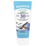 Active, минеральный крем от загара, SPF 30, без запаха, 87 мл (2,9 жидк. унции) — Badger