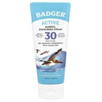 Active, минеральный крем от загара, SPF 30, без запаха, 87 мл (2,9 жидк. унции) — Badger