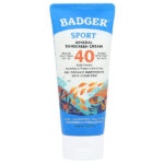 Sport, минеральный крем от загара, SPF 40, без запаха, 87 мл (2,9 жидк. унции) — Badger