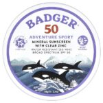 Adventure Sport, минеральное солнцезащитное средство с прозрачным цинком, SPF 50, без запаха, 68 г (2,4 унции) — Badger