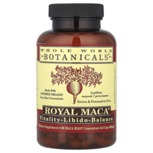 Royal Maca®, 500 мг, корень маки, 180 желатиновых капсул — Whole World Botanicals