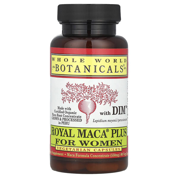 wwb00108_v_35.jpg Royal Maca® Plus с DIM™ для женщин, 90 растительных капсул — Whole World Botanicals