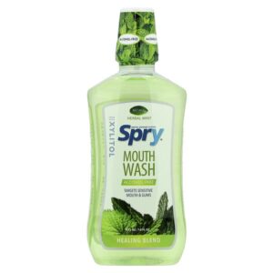 Spry®, жидкость для полоскания рта, без спирта, натуральная травяная мята, 473 мл (16 жидк. унц.) — Xlear