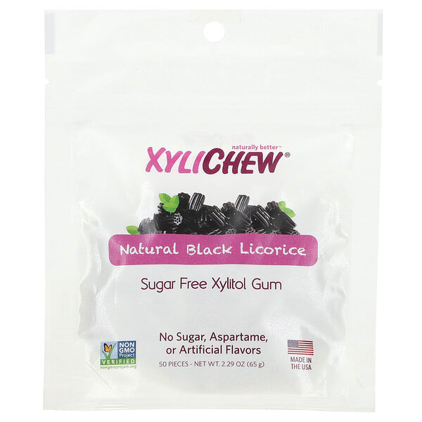 xyd00559_v_2.jpg Xylichew, натуральная черная солодка, 50 шт., 65 г (2,29 унции) — XyliDENT