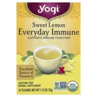 Everyday Immune, сладкий лимон, без кофеина, 16 чайных пакетиков по 32 г (1,12 унции) — Yogi Tea