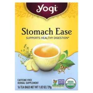 Stomach Ease, без кофеина, 16 чайных пакетиков, 29 г (1,02 унции) — Yogi Tea