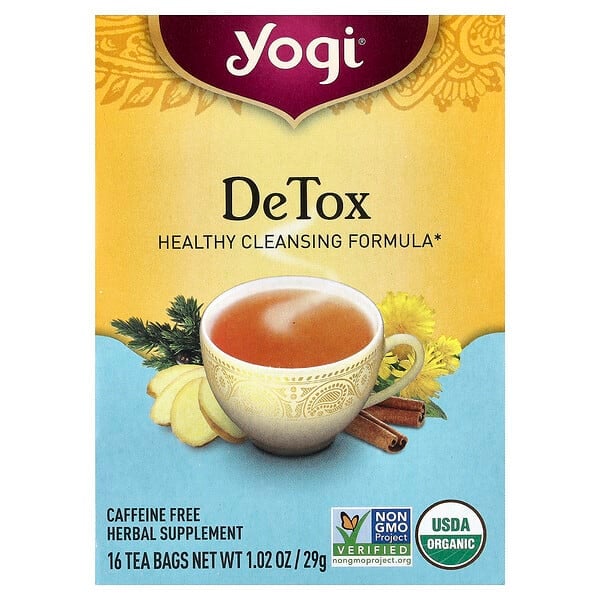 ygt45008_v_116.jpg DeTox, без кофеина, 16 чайных пакетиков, 29 г (1,02 унции) — Yogi Tea