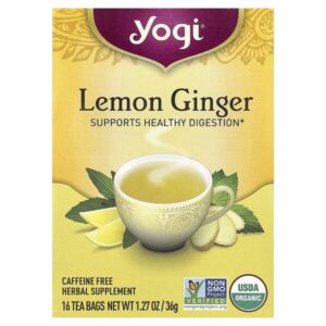 лимон и имбирь, без кофеина, 16 чайных пакетиков, 36 г (1,27 унции) — Yogi Tea