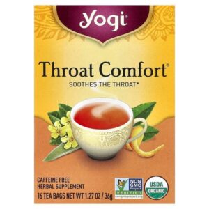 Throat Comfort®, без кофеина, 16 чайных пакетиков, 36 г (1,27 унции) — Yogi Tea