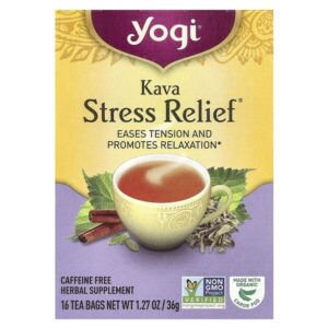 Stress Relief®, кава, без кофеина, 16 чайных пакетиков, 36 г (1,27 унции) — Yogi Tea