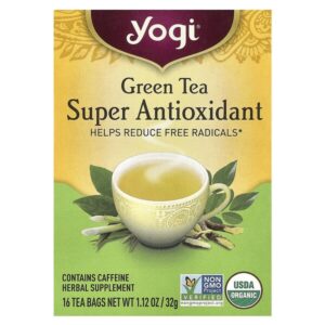 суперантиоксидант, зеленый чай, 16 чайных пакетиков, 32 г (1,12 унции) — Yogi Tea