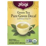 чистый зеленый чай, без кофеина, 16 чайных пакетиков, 31 г (1,09 унции) — Yogi Tea