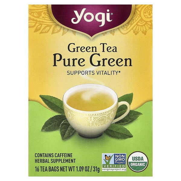 ygt45042_v_56.jpg чистый зеленый чай, 16 чайных пакетиков, 31 г (1,09 унции) — Yogi Tea