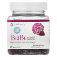 жевательные витамины B12 и B6, со вкусом малины, 60 жевательных таблеток — Youtheory