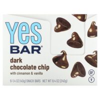Snack Bar, крошка из темного шоколада, 6 батончиков по 40 г (1,4 унции) — Yes Bar