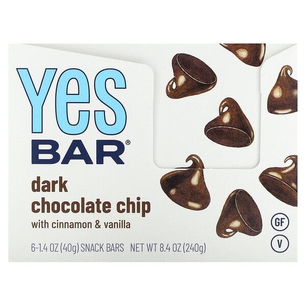 ysb00141_v_30.jpg Snack Bar, крошка из темного шоколада, 6 батончиков по 40 г (1,4 унции) — Yes Bar