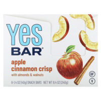 Snack Bar, хрустящий с яблоком и корицей, 6 батончиков по 40 г (1,4 унции) — Yes Bar