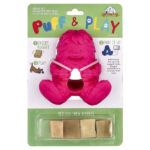 Puff & Play, дозатор лакомств, жевательные таблетки для собак, йети, розовый, 4 жевательных конфеты, 1 дозатор — Yeti Dog Chew