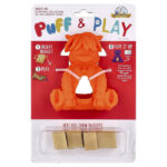 Puff & Play, жевательные конфеты для собак, апельсин, 4 жевательных конфеты, 1 дозатор — Yeti Dog Chew
