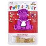 Puff & Play, дозатор лакомств, жевательные таблетки для собак, жевательные, фиолетовый, 4 жевательных конфеты, 1 дозатор — Yeti Dog Chew