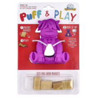 Puff & Play, дозатор лакомств, жевательные таблетки для собак, жевательные, фиолетовый, 4 жевательных конфеты, 1 дозатор — Yeti Dog Chew