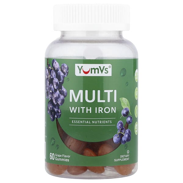 yuv00705_v_12.jpg мультивитамины с железом, со вкусом винограда, 60 жевательных таблеток — YumVs