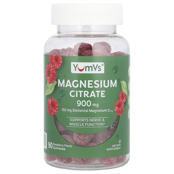 yuv61076_v_40.jpg цитрат магния, со вкусом малины, 900 мг, 90 жевательных мармеладок (300 мг в 1 жевательной таблетке) — YumVs