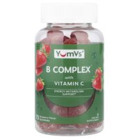 комплекс витаминов группы B с витамином C в жевательных таблетках, со вкусом клубники, 70 жевательных таблеток — YumVs