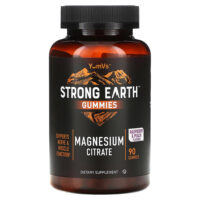 Жевательные мармеладки Strong Earth, цитрат магния, малина и персик, 90 жевательных таблеток — YumVs