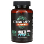 Strong Earth, жевательные мармеладки для подростков, малина, 90 жевательных таблеток — YumVs
