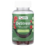 DeStress, жевательные таблетки, без мелатонина, со вкусом ягодного ассорти, 42 жевательные таблетки — YumVs