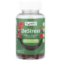 DeStress, жевательные таблетки, без мелатонина, со вкусом ягодного ассорти, 42 жевательные таблетки — YumVs