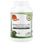 Omega 3 Platinum+D™, усовершенствованный рыбий жир с омега-3 и витамин D3, 180 мягких таблеток — Zahler