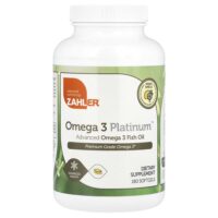 Omega 3 Platinum™, улучшенный рыбий жир с омега-3, 180 капсул (1000 мг в 1 капсуле) — Zahler